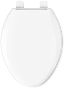 KOHLER 4636-RL-0 Cachet ReadyLatch Elongated Toilet Seat Slow Close, Soft Close Toilet Seat Quiet Lid, Contoured Grip-Tight Bumpers Installation Hardware, Apartment Essentials, White