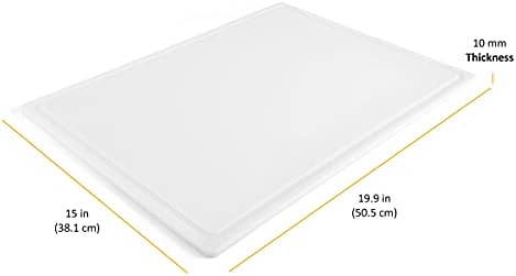 FARBERWARE Extra-Large Plastic Cutting Board, 15x20 Inch Dishwasher-Safe Chopping Board with Juice Groove, Non-Slip Surface, Durable, White