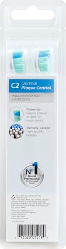 Philips Sonicare C2 Plaque Control - Genuine Replacement Electric Toothbrush Heads, White, 3 Pack, HX9023/65