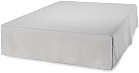 Amazon Basics Lightweight Pleated King Size Bed Skirt, Fade Resistant, Machine Washable, King, Light Grey, Solid
