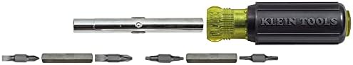Klein Tools 32500 11-in-1 Screwdriver / Nut Driver Set, 8 Bits (Phillips, Slotted, Torx, Square), 3 Nut Driver Sizes, Cushion Grip Handle