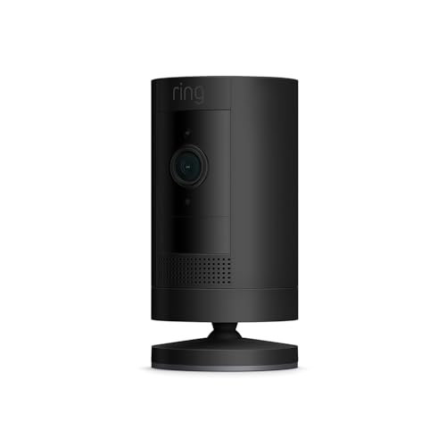 Like-New Ring Stick Up Cam Battery HD security camera with custom privacy controls, Simple setup, Works with Alexa - Black
