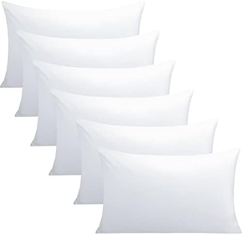 FLXXIE 6 Pack Microfiber Queen Pillowcases, Ultra Soft and Wrinkle, Fade Resistant Pillow Cases with Envelope Closure, 20x30 Inches, White
