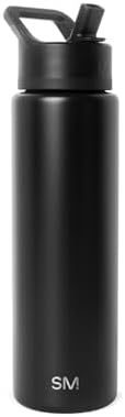 Simple Modern Water Bottle with Straw Lid | Vacuum Insulated Stainless Steel Metal Thermos | Reusable Leak Proof BPA-Free Flask for Sports Gym | Summit Collection | 30oz, Midnight Black