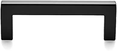 Ravinte 30 Pack Solid 3 Inch Center to Center Slim Square Bar Drawer Handles for Kitchen Cabinet Hardware Matte Black