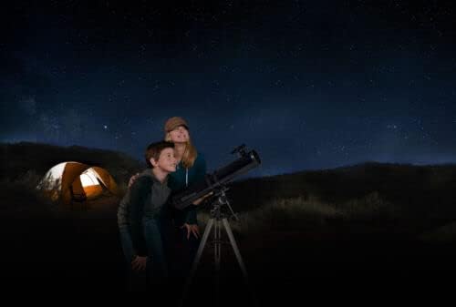 Celestron 21045 PowerSeeker 114EQ Reflector Telescope - Includes Two Eyepieces, Barlow Lens, Height-Adjustable Tripod and Deluxe Accessory Tray, Black