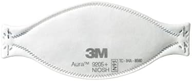 3M Aura Particulate N95 Respirator 9205+, Flat Fold Lightweight Design, Non-Valved, 20 Count (Pack of 1)