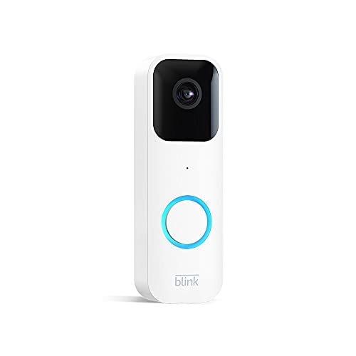 Like-New Blink Video Doorbell (2023 release) + Sync Module 2 | Two-year battery life, Two-way audio, HD video, motion and chime app alerts and Alexa enabled — wired or wire-free (White)