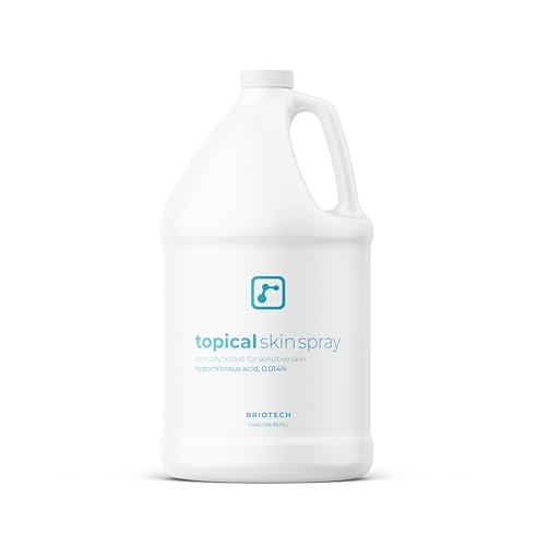 BRIOTECH Topical Skin Spray, Hypochlorous Acid for Sensitive Skin, HOCl Facial Mist, Full Body Support Against Irritation, Calm Redness, Soothe Foot & Scalp, 1 Gallon Refill (1 Pack)