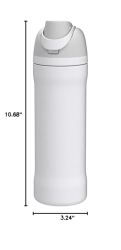 Owala FreeSip Insulated Stainless Steel Water Bottle with Straw, BPA-Free Sports Water Bottle, Great for Travel, 24 Oz, Shy Marshmallow