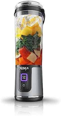 Ninja BC151BK Blast Portable Blender, Cordless, 18oz. Vessel, Personal Blender-for Shakes & Smoothies, BPA Free, Leakproof-Lid & Sip Spout, USB-C Rechargeable, Dishwasher Safe Parts, Black