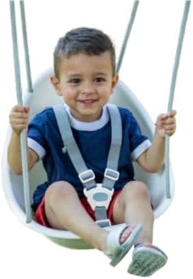 Swurfer Coconut Toddler Swing – Comfy Baby Swing Outdoor, 3- Point Adjustable Safety Harness, Secure, Safe Quick Click Locking System, Blister-Free Rope, Easy Installation, Ages 6-36 Months