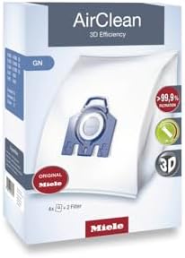 Miele 10123210 AirClean 3D Efficiency Dust Bag, Type GN, 4 Bags & 2 Filters, White