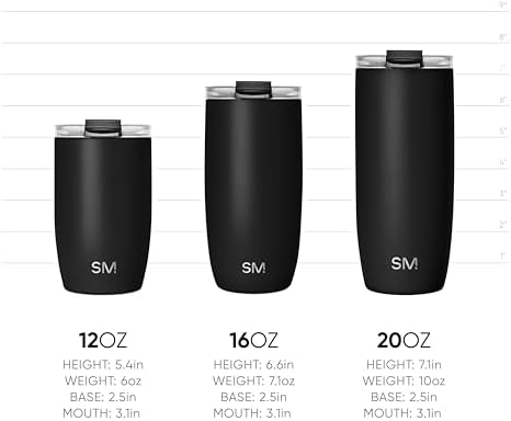 Simple Modern Travel Coffee Mug Tumbler with Flip Lid | Reusable Insulated Stainless Steel Cold Brew Iced Coffee Cup Thermos | Gifts for Women Men Him Her | Voyager Collection | 12oz | Almond Birch