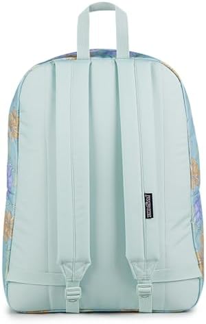 JanSport SuperBreak One Backpack - Durable, Lightweight Bookbag with 1 Main Compartment, Front Utility Pocket with Built-in Organizer - Premium Backpack, Faded Floral Fresh Mint