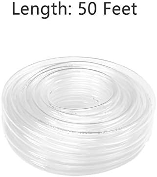 Eastrans 50ft x 1" ID Clear Vinyl Tubing, Flexible Hybrid PVC Tubing Hose, Lightweight Plastic Tube UV Chemical Resistant Vinyl Hose, BPA Free and Non Toxic