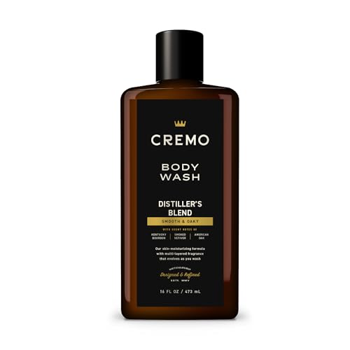 Cremo Body Wash Men, An Elevated Blend with Notes of Kentucky Bourbon, Smoked Vetiver and American Oak, 16 Fl Oz