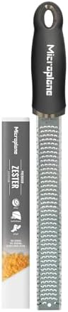 Microplane Premium Classic Series Zester 18/8, Black - Lemon Zester & Cheese Grater & Vegetable Grater - Citrus, Parmesan Cheese, Garlic, Ginger, Nutmeg, Chocolate - Stainless Steel Grater