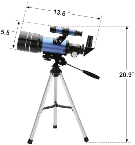 ToyerBee Telescope for Adults & Kids, 70mm Aperture (15X-150X) Portable Refractor Telescopes for Astronomy Beginners, 300mm Professional Travel Telescope with A Smartphone Adapter& Wireless Remote
