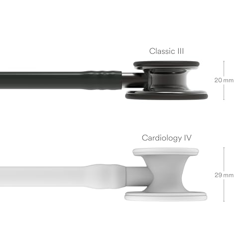 3M Littmann Classic III Monitoring Stethoscope, 5811, More Than 2X as Loud, Weighs Less, Stainless Steel Smoke-Finish Chestpiece, 27" Black Tube, Smoke Stem, and Headset