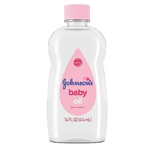 Johnson's Baby Oil, Pure Mineral Oil to help Prevent Moisture Loss for baby, Kids & Adults, Gentle & Soothing Baby Massage Oil for Dry Skin Relief, Original Scent, 14 fl. oz(Pack of 6)