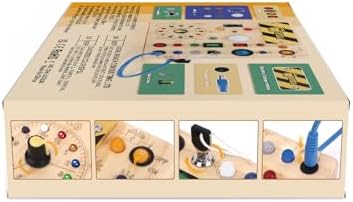 Busy Board, Montessori Toy for 1-3 Years Old, Wooden Toddler Sensory Travel Toy, Ideal Gift for 1+ Year Old Boys (Busy Board Plus V2), Medium, Yellow