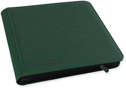 Vault X 12 XL Pocket Trading Card Zip Binder - 624 cards, Premium Exo-Tec Album Material, 26 Side-Loading Pages, Folder for Collectible Card Games, Sports, TCG (Green)