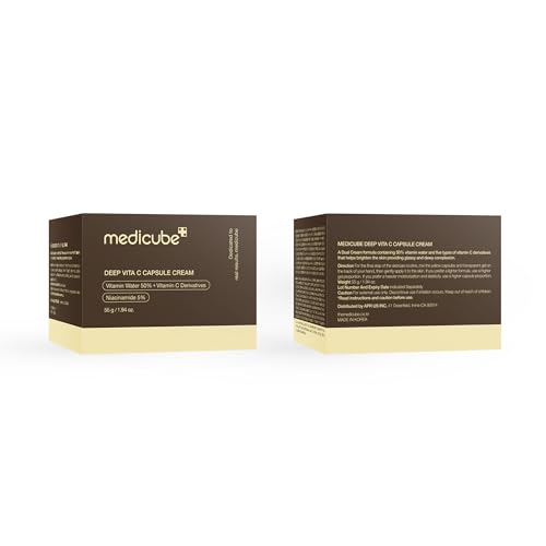 medicube Deep Vitamin C Golden Capsule Face Moisturizer - Liposome Capsules For Wrinkles, Skin Radiance - Transparent Gel for Glow Hydration - Korean Skin Care 1.94 oz