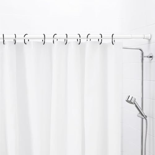 AIZESI Spring Tension Rods Adjustable Tension Curtain Rod Small Tension Rod No Drilling Expandable Spring Loaded Curtain Tension Rod?White,45" to 77"-1Pcs)