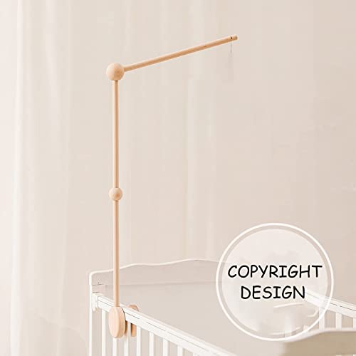Baby Crib Mobile Arm,HBM Wooden Mobile Arm for Crib Mobile Hanger for Crib Baby Girl Nursery Decor