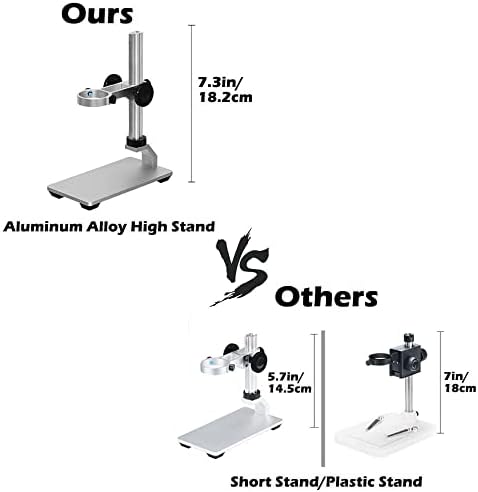 Ninyoon Universal Microscope Stand Pro, Stable Professional Aluminum Alloy Scope Base Holder Support Bracket for Max Diameter 1.4" USB Digital Wireless WiFi Microscope Endoscope Magnifier Camera