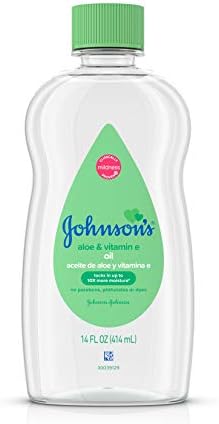 Johnsons Baby Oil Aloe & Vitamin-E 14 Ounce (414ml) (3 Pack)