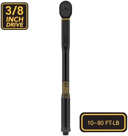 LEXIVON 3/8-Inch Drive Click Torque Wrench 10~80 Ft-Lb/13.6~108.5 Nm (LX-182)