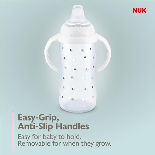 NUK Learner Cup, 10 Oz, Pack of 2, Disney's Stitch – Soft Spout, Easy-Grip Handles, BPA Free, Spill Proof Transition Sippy Cup