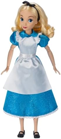 Disney Store Dolls & Games Princess Classic Doll (Alice), 11 Inches, Includes Brush with Molded Details, Fully Posable Toy in Classic Outfit Princess Toys