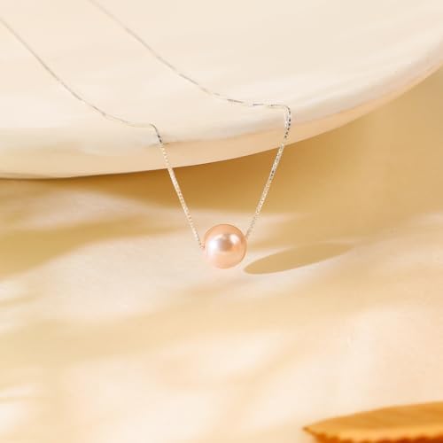 Sereney Birthday Gifts for Girls Women, Sterling Silver Pearl Necklace as 7 9 10 11 13 15 16 18 21 30 40 50 60 Year Old Birthday Gifts, Single Pearl Necklace as Bday Gifts for Friends
