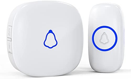 SECRUI Wireless Doorbell, Easy installation, Waterproof, Adjustable Volume, 58 Chimes, Colorful LED, 1000Ft Range, M520+F55, White
