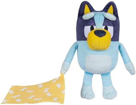 Bluey Sleepy Time 13 Inch Plush with Blanket, Press Tummy to Hear 7 Fun Phrases, Sing Along to The Theme Song, So Soft Made with Deluxe Fabrics and Detailed Stitching | Amazon Exclusive