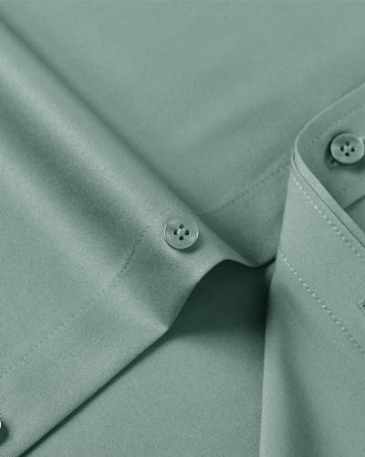 J.VER Men's Dress Shirts Solid Long Sleeve Stretch Wrinkle-Free Formal Shirt Business Casual Button Down Shirts