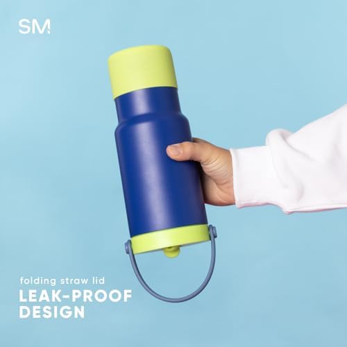 Simple Modern Trek Pivot | 24oz Kids Flip Straw Tumbler with Handle and Silicone Boot | Insulated Water Bottle Stainless Steel Cup | School Travel Jug | Lime Checkmate