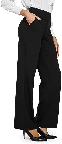 G4Free Yoga Pants Women Wide Leg Pants with Pockets High Waist Stretch Dress Casual Sweatpants Petite/Regular/Tall