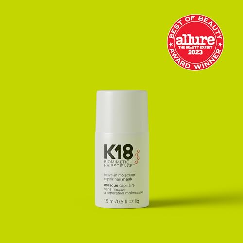 K18 Leave-In Molecular Hair Mask, Repairs Dry or Damaged Hair, Reverse Hair Damage from Bleach, Color, Chemical Services & Heat