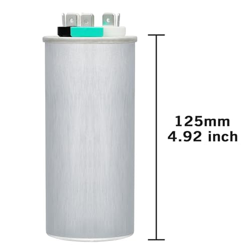 40/12.5 uF 40+12.5 MFD 370VAC or 440VAC Dual Run Start Round A/C Capacitor CBB65 Air Conditioner Capacitors for AC Unit Fan Motor Start or Heat Pump or Condenser Straight Cool