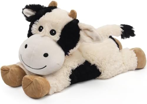 Cuckool Cow Stuffed Animals, Microwavable Stuffed Animals Adorable Fluffy Cow Plush for Warmth & Comfort, Heatable Coolable Lavender Scent Toys, Cute Soft Plushies Cow Gift for Kids Boys Girls & Adult