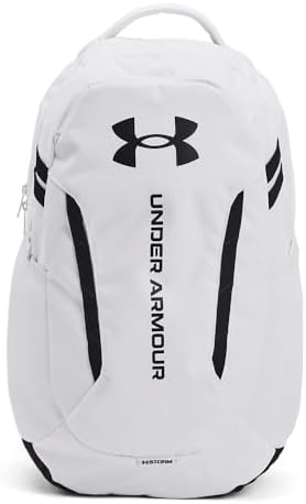 Under Armour Unisex-Adult Hustle 6.0 Backpack, (100) White/White/Black, One Size Fits Most