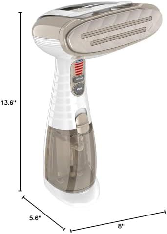 Conair Handheld Garment Steamer for Clothes, Turbo ExtremeSteam 1875W Fabric Steamer, Portable Handheld Design, Strong Penetrating Steam, Amazon Exclusive, White/Champagne