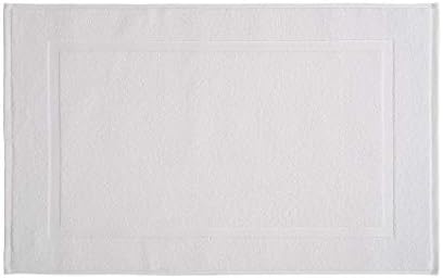 Amazon Basics Premium 100% Cotton, Absorbent Soft Bath Mat, Machine Washable, 684 GSM, White, 30" x 20" Hotel Spa Shower/Bathtub Mats, Pack of 6