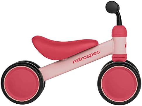 Retrospec Cricket Baby Walker Balance Bike with 4 Wheels for Ages 12-24 Months - Baby Toys & Toddler Toys for 1 Year Olds - Ride On Bicycle - Boys & Girls