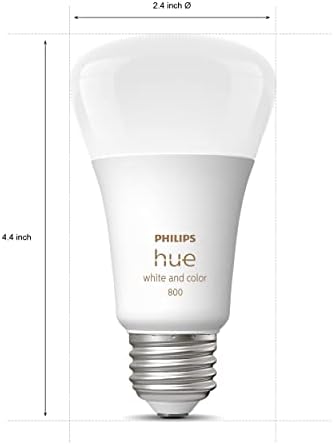 Philips Hue Smart 60W A19 LED Bulb - White and Color Ambiance Color-Changing Light - 2 Pack - 800LM - E26 - Indoor - Control with Hue App - Works with Alexa, Google Assistant and Apple Homekit
