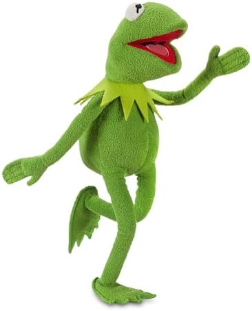 DISNEY STORE Kermit Medium Soft Toy for Kids, Cuddly Character with Fuzzy Texture and Embroidered Details, Disney Plushy Suitable for All Ages